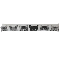 Hot Enjoy Home Boudin de porte imprimé chats - 90 x 15 cm - Noir et blanc