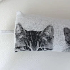 Hot Enjoy Home Boudin de porte imprimé chats - 90 x 15 cm - Noir et blanc