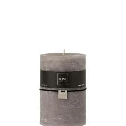 J-Line Bougie cylindrique gris foncé L10xl10xH15cm* Bougie Et Senteur