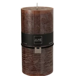 J-Line Bougie cylindrique 140H marron 10x10x20 cm* Bougie Et Senteur
