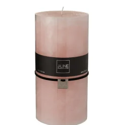 J-Line Bougie cylindrique 140H rose 10x10x20 cm