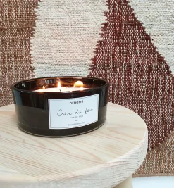 Outlet Ornami Bougie parfumée au coin du feu 380g noir Ø15cm