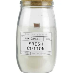 The Home Deco Factory Bougie parfumée avec mèche en bois senteur fleur de coton 12 cm* Bougie Et Senteur
