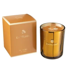 Best J-Line Bougie parfumée 80H en verre ocre 11x11x15 cm