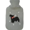 St Helens Home & Garden Bouillotte - 2 Litres - Housse tricotée - Motif chien noir - GH022 St Helens Home and Garden* Bouillotte