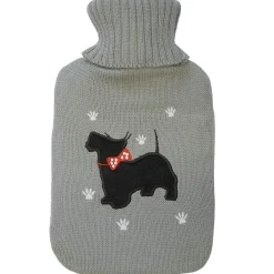 St Helens Home & Garden Bouillotte - 2 Litres - Housse tricotée - Motif chien noir - GH022 St Helens Home and Garden* Bouillotte