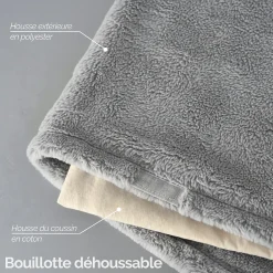Best Vivezen Bouillotte chauffante ou refroidissante 10 x 22 cm déhoussable pour toutes parties du corps - Noir -