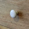Clearance GoodHome Bouton de meuble arrondi Porcelaine Vras blanc Ø3.2cm x P.2.5cm
