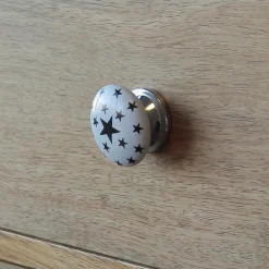 Bouton de meuble arrondi enfant Edern noir et blanc Ø2.4cm x P.2.6cm* Bouton De Meuble
