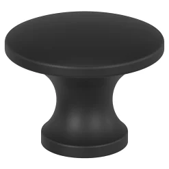 Outlet GoodHome Bouton de meuble arrondi Primel mat noir Ø2.9 x l.2,9 mm x h. 2.1 cm
