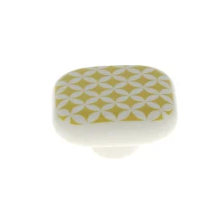 Bouton de meuble carré Beloen jaune l.4.1cm x h.4.1cm x p.1.9cm* Bouton De Meuble