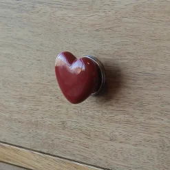 Bouton de meuble cœur enfant Edern rouge l.4.3cm x H.3.8cm x P.2.2cm* Bouton De Meuble