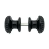 Outlet Hardwarexchange Bouton De Porte D60 mm - couple complet - en Aluminium NOIR RAL 9005 lot de 6 couples