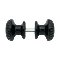 Outlet Hardwarexchange Bouton De Porte D60 mm - couple complet - en Aluminium NOIR RAL 9005 lot de 6 couples