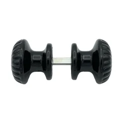 Outlet Hardwarexchange Bouton De Porte D60 mm - couple complet - en Aluminium NOIR RAL 9005 lot de 6 couples
