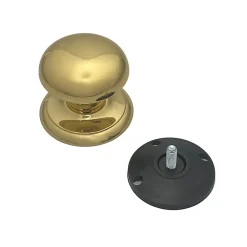 Outlet Hardwarexchange Bouton fixe de tirage de porte en Laiton D70 mm Laiton poli- lot de 6 boutons