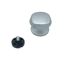 Online Hardwarexchange Bouton tirant de porte fixe D70 mm en aluminium Gris argent - breveté - lot de 6 boutons