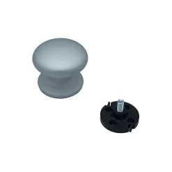 Outlet Hardwarexchange Bouton tirant de porte fixe D70 mm en aluminium Gris argent - breveté - lot de 6 boutons