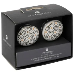 Atmosphera Créateur D'Intérieur Boutons de meuble x2 Arianna en céramique & métal D4cm blanc - Atmosphera* Bouton De Meuble