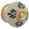 Atmosphera Créateur D'Intérieur Boutons de meuble x2 Dayana en céramique & laiton D3,8cm blanc - Atmosphera* Bouton De Meuble