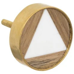 Atmosphera Créateur D'Intérieur Boutons de meuble x2 Isla en manguier & laiton D3,8cm - Atmosphera* Bouton De Meuble