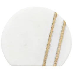 Atmosphera Créateur D'Intérieur Boutons de meuble x2 Maeva en marbre & laiton D4cm blanc - Atmosphera* Bouton De Meuble