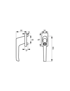 Clearance Thirard Béquille à clé pour fenêtre, avec vis de pose, blanc, 1 clé -