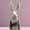 Werner Buste lapin Alfred blanc résine 14x15x42cm* Statue Décorative