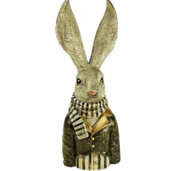 Werner Buste lapin Alfred blanc résine 14x15x42cm* Statue Décorative