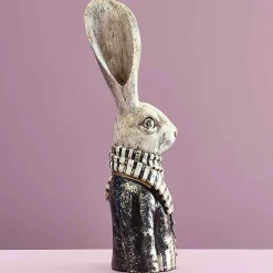 Werner Buste lapin Alfred blanc résine 14x15x42cm* Statue Décorative