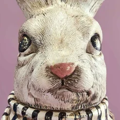 Werner Buste lapin Alfred blanc résine 14x15x42cm* Statue Décorative