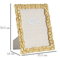 Mauro Ferretti Cadre en résine dorée avec feuillets 25,5x1,8x30,5 cm* Cadre