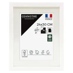 Ceanothe Cadre photo 24x30 cm milan blanc avec passe-partout 18x24 cm Fabriqué en France* Cadre