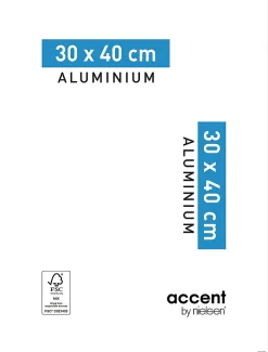 Nielsen Cadre photo aluminium argent mat Accent l.30 x H.40 cm* Cadre 30 X 40 Cm - A3|Cadre