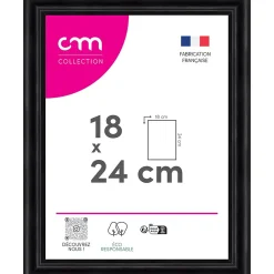 Outlet CM Creation Cadre photo Bella noir mat l.22 x H.30 cm