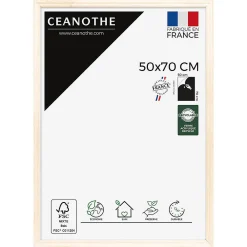 Outlet Ceanothe Cadre photo circée authentic naturel 50x70 cm Fabriqué en France