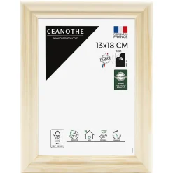 Ceanothe Cadre photo circée authentic naturel 13x18 cm Fabriqué en France* Cadre 13 X 18 Cm