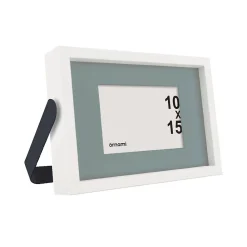 Ornami Cadre photo effet bois blanc sur pied en métal 10 x 15 cm* Cadre 10 X 15 Cm|Cadre