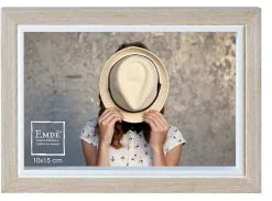 Best Emdedesign Cadre photo effet bois clair et blanc l.10 x H.15 cm Emde