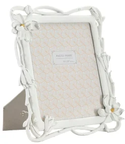 Mauro Ferretti Cadre photo en résine blanche avec fleurs 29,3x3x33,5 cm* Cadre