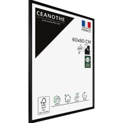 Ceanothe Cadre photo essentiel exposition noir 60x80 cm Fabriqué en France* Cadre 60 X 80 Cm|Cadre