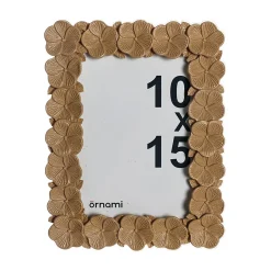 Sale Ornami Cadre photo fleurs dorées en résine 10 x 15 cm