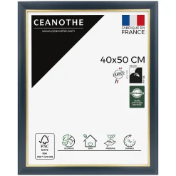 Discount Brio Cadre photo hades bleu doré 40x50 cm Fabriqué en France