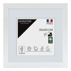 Ceanothe Cadre photo karma blanc 30x30 cm Fabriqué en France* Cadre