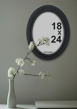 Best Ornami Cadre photo ovale noir 18 x 25 cm