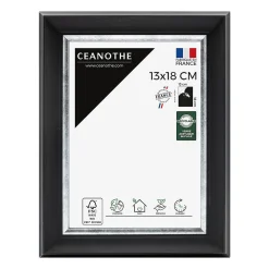 Ceanothe Cadre photo pandore noir argent 13x18 cm Fabriqué en France* Cadre 13 X 18 Cm