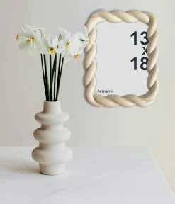 Sale Ornami Cadre photo torsadé beige écru 13 x 18 cm