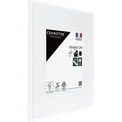 Ceanothe Cadre photo wild blanc 60x80 cm avec passe-partout 40x50 cm Fabriqué en France* Cadre 60 X 80 Cm