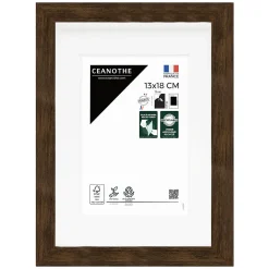 Ceanothe Cadre photo wild ébène 13x18 cm avec passe-partout 9x13 cm Fabriqué en France* Cadre 13 X 18 Cm