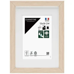 Ceanothe Cadre photo wild brut 13x18 cm avec passe-partout 9x13 cm Fabriqué en France* Cadre 13 X 18 Cm|Cadre